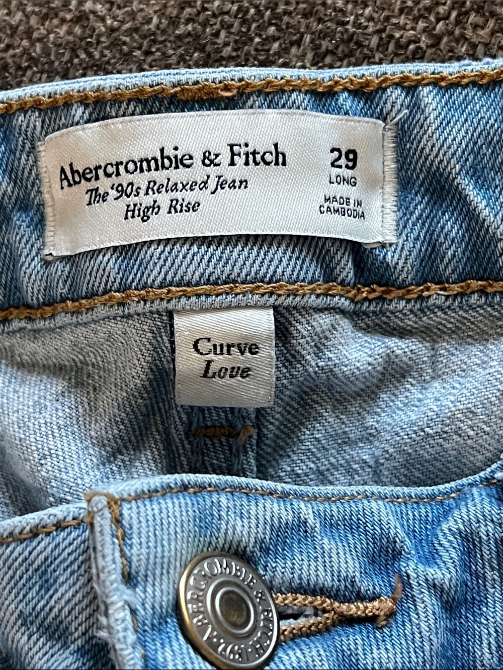 Abercrombie & Fitch The 90’s Relaxed Jean High Rise Curve Love 29 Long - Picture 3 of 12